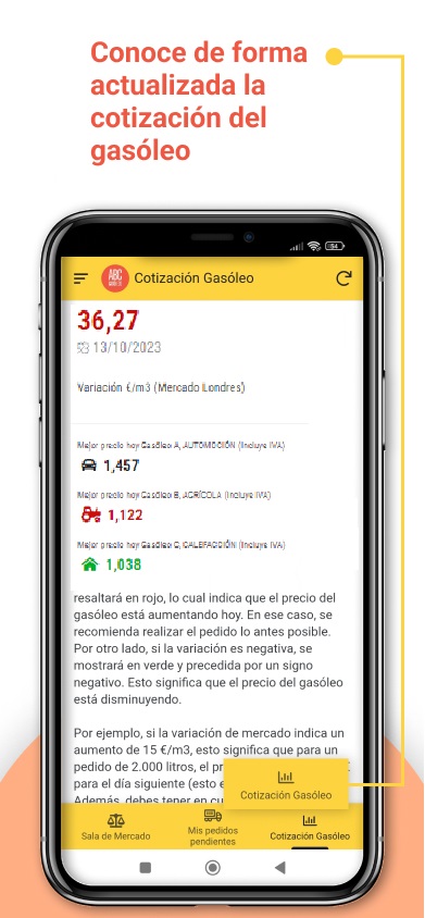 Cotización precio gasoil de calefacción en tiempo real